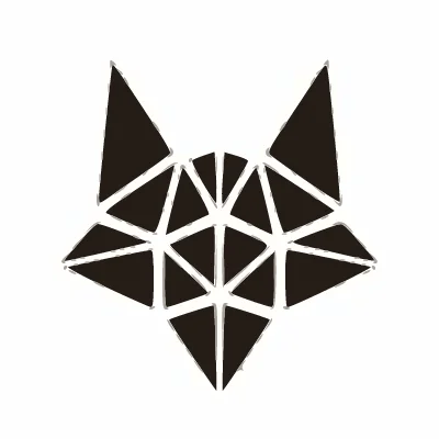 a geometric fox head, traced by Potrace