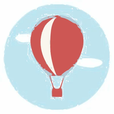 a hot air balloon picture, traced by Potrace