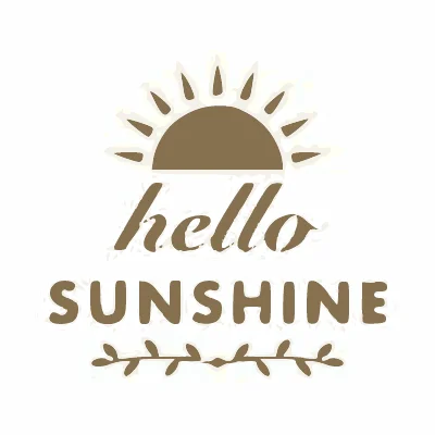 a "hello sunshine" lettering design, traced by Potrace