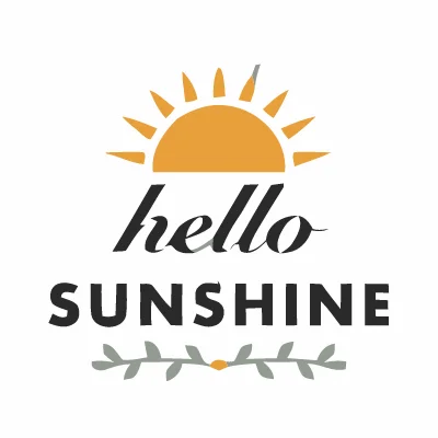 a "hello sunshine" lettering design, traced by SVG Me