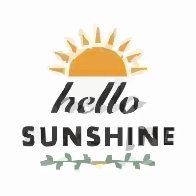 a "hello sunshine" lettering design, traced by VTracer
