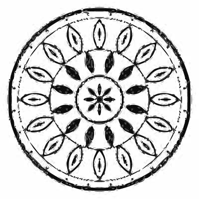 a black-and-white mandala, traced by Potrace