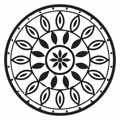 a black-and-white mandala, traced by SVG Me
