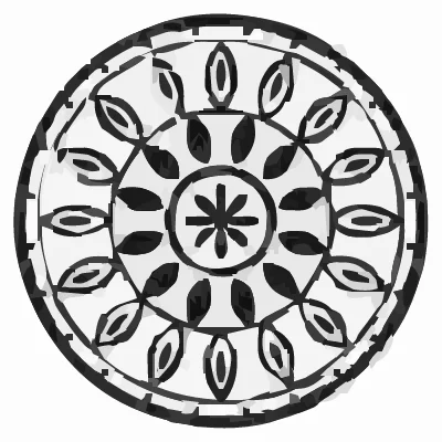 a black-and-white mandala, traced by VTracer